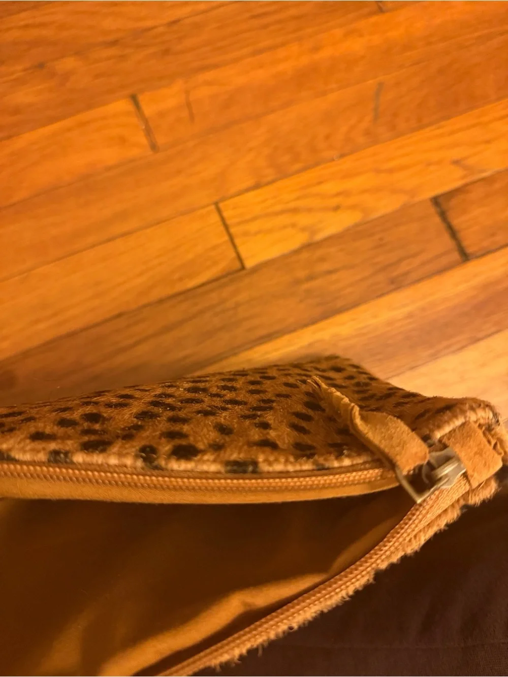 Katydid Tan Spotted Wristlet Clutch